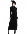 Dark in Love Black Vintage Gothic Elegant Long Sleeve Mermaid Velvet Maxi Dress