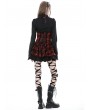 Dark in Love Black Gothic Ruffle Front Button Up Long Sleeve Blouse for Women