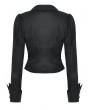 Dark in Love Black Gothic Ruffle Front Button Up Long Sleeve Blouse for Women
