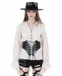 Dark in Love White Retro Gothic Steampunk Long Sleeve Loose Blouse for Women