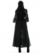 Dark in Love Black Gothic Sexy Mesh Lace Spliced Long Outerwear for Women