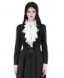 Dark in Love Black and White Gothic Ruffle Bowtie Short Jacket for Women