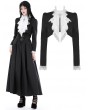 Dark in Love Black and White Gothic Ruffle Bowtie Short Jacket for Women