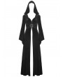 Dark in Love Black Gothic Vintage Velvet Long Hooded Coat for Women