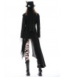 Dark in Love Black Gothic Punk Irregular Long Coat for Women