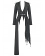 Dark in Love Black Gothic Punk Irregular Long Coat for Women