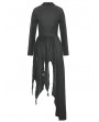 Dark in Love Black Gothic Punk Irregular Long Coat for Women