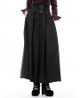 Dark in Love Black Gothic Retro High Waist Long Pleated Skirt