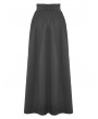 Dark in Love Black Gothic Retro High Waist Long Pleated Skirt