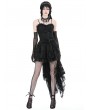 Dark in Love Black Gothic Retro Lace Frilly High Low Party Skirt