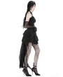 Dark in Love Black Gothic Retro Lace Frilly High Low Party Skirt