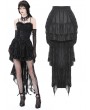 Dark in Love Black Gothic Retro Lace Frilly High Low Party Skirt