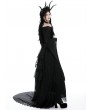 Dark in Love Black Gothic Court Lace Frilly Tail Length Ball Skirt