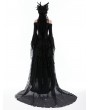 Dark in Love Black Gothic Court Lace Frilly Tail Length Ball Skirt