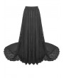 Dark in Love Black Gothic Court Lace Frilly Tail Length Ball Skirt