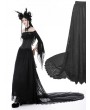 Dark in Love Black Gothic Court Lace Frilly Tail Length Ball Skirt