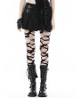 Dark in Love Black Gothic Punk Pleated Mini Skirt With Side Bag