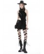 Dark in Love Black Gothic Punk Pleated Mini Skirt With Side Bag