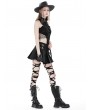 Dark in Love Black Gothic Punk Pleated Mini Skirt With Side Bag