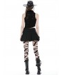 Dark in Love Black Gothic Punk Pleated Mini Skirt With Side Bag