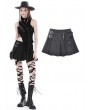 Dark in Love Black Gothic Punk Pleated Mini Skirt With Side Bag