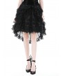 Dark in Love Black Gothic Princess Frilly Lace Striped High Low Skirt