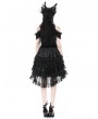 Dark in Love Black Gothic Princess Frilly Lace Striped High Low Skirt