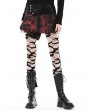 Dark in Love Black Gothic Punk Dye Blood Red Pleated Mini Skirt