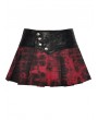 Dark in Love Black Gothic Punk Dye Blood Red Pleated Mini Skirt