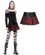 Dark in Love Black Gothic Punk Dye Blood Red Pleated Mini Skirt