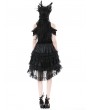 Dark in Love Black Gothic Floral Pattern Lace Trimmed Doll Skirt