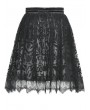 Dark in Love Black Gothic Floral Pattern Lace Trimmed Doll Skirt