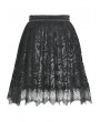 Dark in Love Black Gothic Floral Pattern Lace Trimmed Doll Skirt