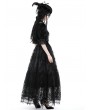 Dark in Love Black Gothic Dot Vintage Pattern Maxi Skirt