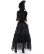 Dark in Love Black Gothic Dot Vintage Pattern Maxi Skirt