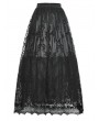 Dark in Love Black Gothic Dot Vintage Pattern Maxi Skirt