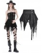 Dark in Love Black Gothic Punk Grunge Side Button Irregular Super Mini Skirt