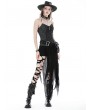 Dark in Love Black Gothic Decadent Side Zip Irregular Skirt