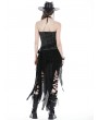 Dark in Love Black Gothic Decadent Side Zip Irregular Skirt