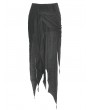Dark in Love Black Gothic Decadent Side Zip Irregular Skirt