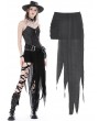 Dark in Love Black Gothic Decadent Side Zip Irregular Skirt