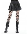 Dark in Love Black Gothic Punk Rock PU Pleated Mini Skirt with Bags