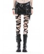 Dark in Love Black Gothic Punk Shiny PU Leather Spiked Rivet Mini Skirt