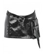 Dark in Love Black Gothic Punk Shiny PU Leather Spiked Rivet Mini Skirt