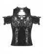 Dark in Love Black Vintage Gothic Hollow Out Sexy Lace Velvet Halter Top for Women