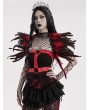 Punk Rave Black and Red Gothic Decadent Faux Feather Shoulder Accessory