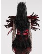 Punk Rave Black and Red Gothic Decadent Faux Feather Shoulder Accessory