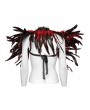 Punk Rave Black and Red Gothic Decadent Faux Feather Shoulder Accessory