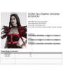 Punk Rave Black and Red Gothic Decadent Faux Feather Shoulder Accessory