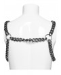 Punk Rave Black and Silver Gothic Punk Chunky Chain Harness for Men